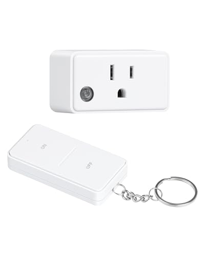 Remote Control Outlet, 200FT Long Range Wireless Light Switch, Mini Electrical Outlet Plug, 15A/1875W High-Power for Lamps, Lights, Household Appliances, FCC & ETL Listed