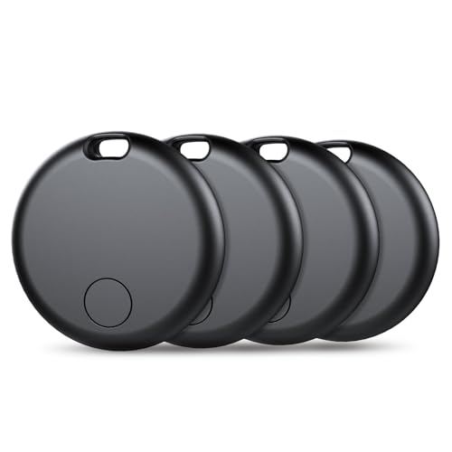 Air Tracker Tags-4 Pack: Smart Bluetooth Tracker, Item Finder Works with Apple Find My (iOS Only) App, Trakcer Tag Locator for Keys, Luggage, Satchel, weTag mini. (Not for Android Devices)