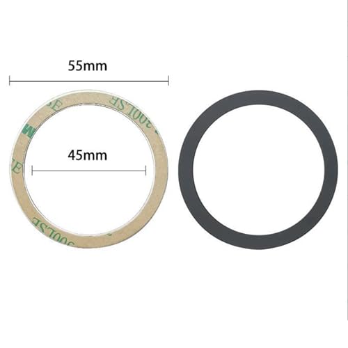 TENOC Universal Metal Ring Sticker for Magnetic Charger Compatible with iPhone/Samsung/Android All Cellphones, Magnetic Mount/Phone Holder Conversion Accessories, 3Pcs, Black