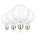 G25 LED Light Bulb, Round Vanity Light Bulbs for Bathroom, 40W LED Equivalent, Daylight White 5000K, Globe Light Bulbs E26 Base, 600LM, Non-Dimmable, 4-Pack