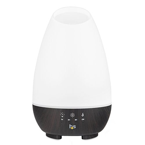 HealthSmart 500ML Essential Oil Diffuser for Large Rooms, Cool Mist Humidifier and Aromatherapy Diffuser, Adjustable Timer, Mist Mode and 7 LED Light Colors, White (Pack of 1)