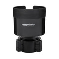 Basics Car Cup Holder Expander with Adjustable Base, Securely Holds Large Bottles 3.4 to 3.8 in Diameter, Compatible with Yeti, Hydro Flask, Easy Installation, Black