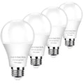 4-Pack Dusk to Dawn LED Bulbs – 10W 5000K Daylight, A19 E26 Outdoor Sensor