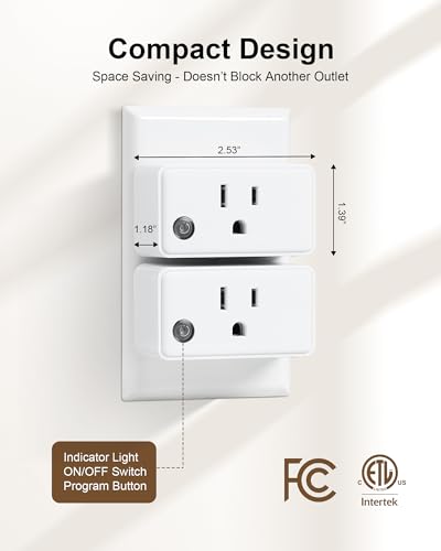Remote Control Outlet Wireless Wall Switch, 200FT Long Range RF Remote Light Switch, Mini Electrical Outlet Plug, 15A/1875W High-Power for Lamps, Lights, Household Appliances, ETL Listed