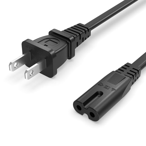 Superer Printer Power Cord Cable Fit for HP OfficeJet Pro, Envy, DeskJet Series, for Canon PIXMA MG MP MX Series, Epson Workforce, Stylus, Ecotank Printers 2 Prong Replacement, ETL Listed