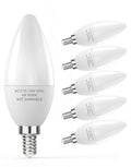 PARTPHONER E12 Base LED Light Bulbs B11 Candelabra Bulbs 60W Equivalent, Non-Dimmable 6W LED Bright Candle Small Base Chandelier Bulb 600 Lumen, 5000K Cold White for Ceiling Fan, Pack of 6
