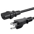 Standard 5ft (1.5m) 10 Amps 250 Volts Black 3 Prong AC Power Cord Cable for Electronics, TV, Computer, Printer, Radio, Monitor, Samsung, Dell, Vizio, LG, Asus, Laptop and More