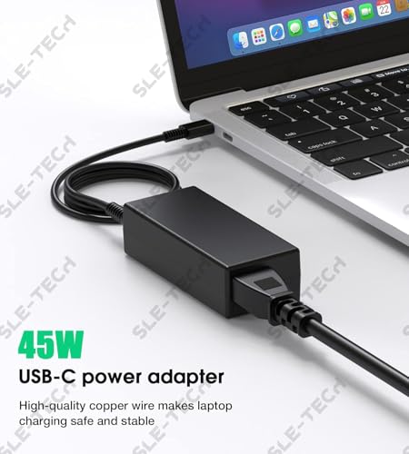 SLE-TECH Universal 45W Chromebook Laptop Charger USB Type C Compatible with HP Chromebook Dell Lenovo Acer Asus Google Series Type C Fast Charging Power Cord