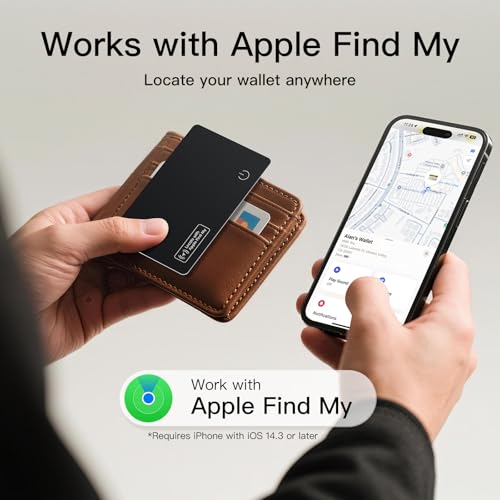 Ultra Slim Air Card Tag: 2026 MFi Certified Wallet Smart Tracker Card - Compatible with Apple Find My Wallets Finder Tracking Cards Tags, Keep Track Item Locator of Luggage, Passport, Purse, Backpack