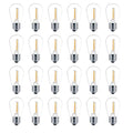 Meconard 24 Pack LED S14 Replacement Light Bulbs, Shatterproof Outdoor 1 Watt to Replace 11Watts String Incandescent Bulb, E26 Regular Medium Screw Base, 2200K Warm White, Non-Dimmable
