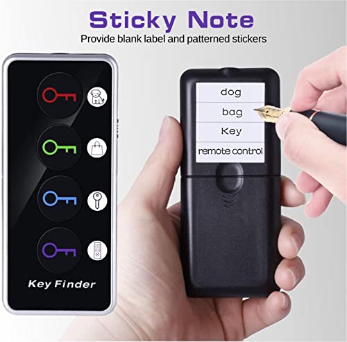 Reyke Key Finder, 80dB+ RF Item Locator Tags with 131ft. Working Range, Wireless Remote Tracker for Wallet, Phone, Glasses, Pet, 1 RF Transmitter & 4 Receivers