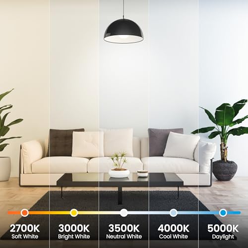 Feit Electric A19 LED Light Bulb, 60W Replacement, Dimmable, Selectable Color Temperatures (2700K-5000K), 800 Lumens, General Purpose Light Bulbs, 15,000-Hour Lifetime, OM60DM/5CCTCA/LED/ 10 Pack