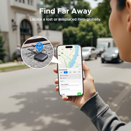 UGREEN FineTrack (iOS Only)Air Tracker Tags 4 Pack, 1-Year USB-C Rechargeable Battery Bluetooth Tracker Compatible with Apple Find My, Item Finder Smart Tag for Key Luggage - [Apple Find My Certified]