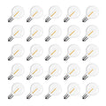 Meconard G40 1.57 Inch Led Replacement Light Bulbs, E12 Screw Base Shatterproof LED Small Globe Light Bulbs for Outdoor String Lights, 1Watt Equvalent to 5 Watt Incandescent Bulbs, Warm White, 25Pack