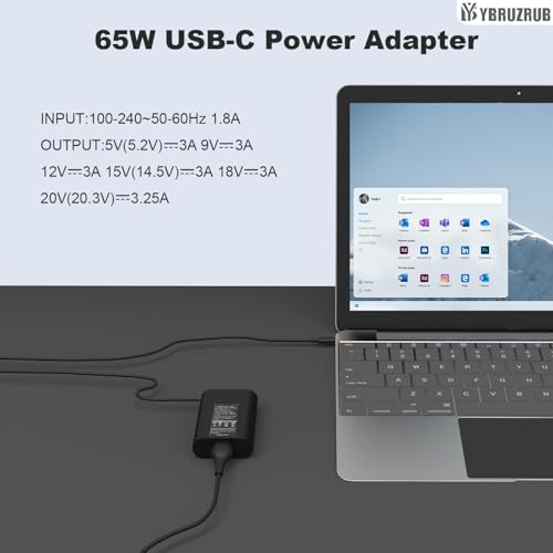 65w 45w USB-C Type C Laptop Charger Compatible with Dell Latitude 7275 7370 5420 5285 5290 5520 XPS 13 9250 9360 9365 9370 9380 9350 Chromebook 3100 3400 la65nm170 02YK0F Adapter Power Cord