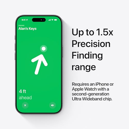 Apple AirTag (2nd Generation) - 4 Pack: Tracker for Keychain, Wallet, and More; Locator with Sound; Simple One-Tap Setup with iPhone or iPad; Key Finder with up to 1.5X Precision Finding Range*