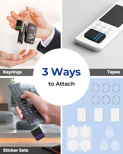 Esky Key Finder Locator with Sound, Stick-on TV Remote Control Finder, Item Locator Tags with 85dB Noise Sound 6 Receivers, Wallet Tracker Key Finders for Finding Keys, Remote Gift Idea