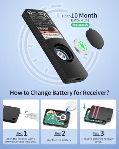 Esky Key Finder Locator with Sound, Stick-on TV Remote Control Finder, Item Locator Tags with 85dB Noise Sound 6 Receivers, Wallet Tracker Key Finders for Finding Keys, Remote Gift Idea