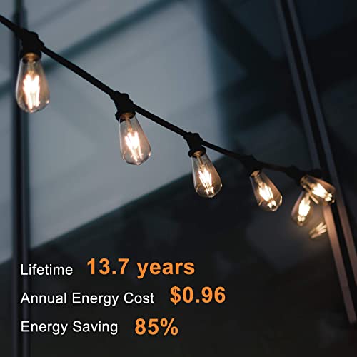 TJOY Edison Light Bulbs 60W Equivalent, Dimmable Vintage LED Light Bulbs, E26 Medium Base, Warm White 2700K, ST58, 8W, 800LM, 80+ CRI, Antique Decorative Filament LED Bulb, Clear Glass, 6 Pack