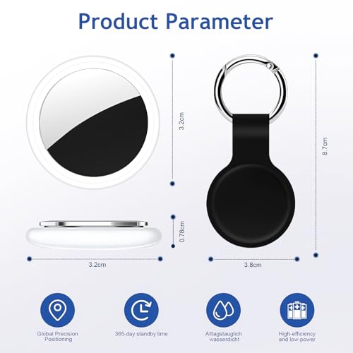 Air Tracker Tag 2 Pack [Apple MFi Certified] with Find My(iOS Only), Key Finder with No App Needed, Waterproof, 365-Day Standby,Wallet Key Bag Luggage Tracker