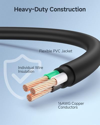 [UL Listed] Cable Matters 2-Pack 16 AWG 3 Prong Computer Power Cord - 10ft, 13A Monitor Power Cord Replacement, AC Cable, NEMA 5-15P to IEC C13, Black