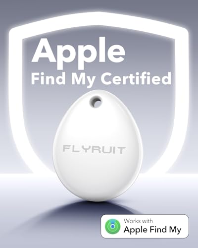 Air Tracker Tags-4 Pack for Apple Find My (iOS Only), Official MFi Certified, Smart Bluetooth Key Finder, Tracking Device for iPhone, Mini Finder Locator for Luggage, Backpack, Wallet, Bags, eBike