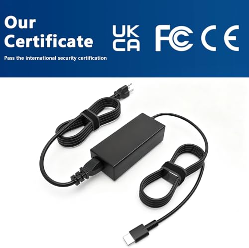 Replacement for 65W Dell Laptop Charger USB-C;Compatible with Dell Latitude/Chromebook/XPS 65 Watt USB Type C AC Power Adapter Cord