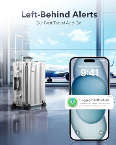 Air Tracker Tags-4 Pack for Apple Find My (iOS Only), Official MFi Certified, Smart Bluetooth Key Finder, Tracking Device for iPhone, Mini Finder Locator for Luggage, Backpack, Wallet, Bags, eBike
