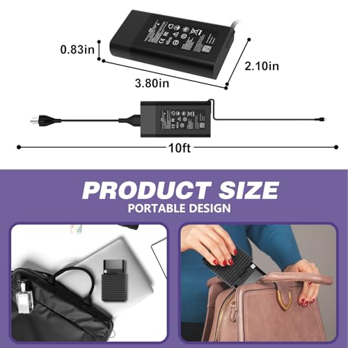 New Slim 65W Laptop Charger Fits for HP Laptop Charger USB C Computer Replacement, Envy x360/Elitebook x360/Spectre x360/Elite x2/Pavilion/Zbook/ProBook, Fast Type C Chromebook Power Cord Adapter