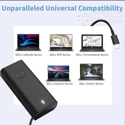 New 65W USB C Laptop Charger for Dell Laptop Charger,Dell USB C Charger for Dell Latitude 3340 3440 3540 5420 5430 5440 5520 7430 7420 7440,XPS 13 9360,Chromebook 3100 Type C AC Power Adapter Cord