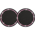 Yousheng 2PCS Bling Car Cup Coaster, Universal Holder Insert Rhinestone Anti Slip Silicone Accessories Suitable for Most Interior, Best Gift Women, Black and Pink