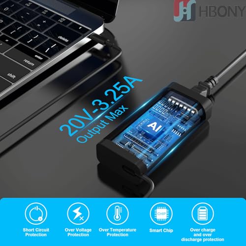 65W 60W USB Type C Charger Compatible with Dell Laptop Latitude 5540 5440 7440 5450 e5430 5430 5530 7430 3450 5550 5350 7450 5420 7420 5520 e5440 Power Cord, XPS 13 Computer AC Adapter