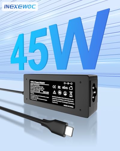 USB C Laptop Charger 45W Compatible with hp chromebook/Spectre X360, Lenovo ThinkPad/Yoga, Dell Chromebook/Latitude, Acer, Asus, Samsung, Google Series Universal Chromebook Type C Power Cord
