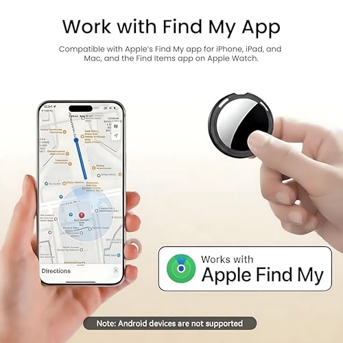 4 Pack Tracker Tags [Apple MFi Certified] Work with Apple Find My(iOS Only) Bluetooth Smart Tags Key Item Finder Waterproof Worldwide Replaceable Battery Tracking for Wallet Pets Backpack Dogs Luggage