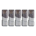 PNY 32GB Turbo Attache 3 USB 3.0 Flash Drive, Grey (Pack of 5)