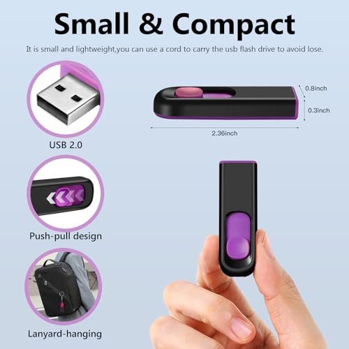5 Pack 8GB USB Flash Drive, USB 2.0 Memory Stick Thumb Drive Pen Drives Jump Drive for Data Storage Multiple Color