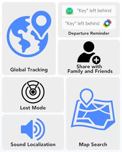 2026 Air Tracker Tags Item Locator for Android & iOS Bluetooth Tracker Smart Tags Compatible with Apple Find My (iOS) & Google's Find Hub(Android) for Keys, Luggage, Wallet, Vehicles (4 Pack Black)