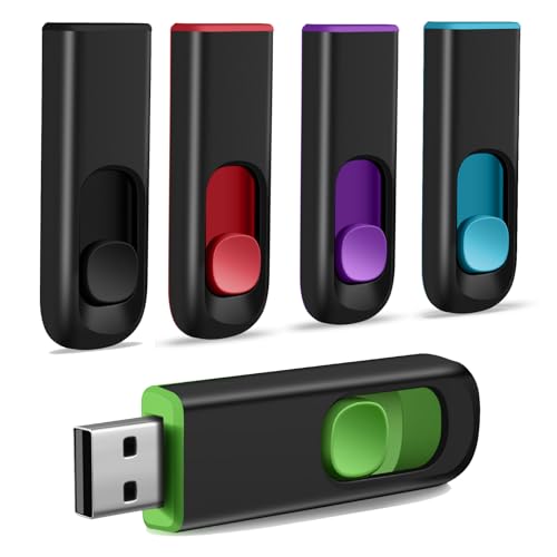 5 Pack 8GB USB Flash Drive, USB 2.0 Memory Stick Thumb Drive Pen Drives Jump Drive for Data Storage Multiple Color