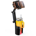 TAZENI 2-in-1 Cup Holder Cell Phone Holder for Your Car Bottle Friendly Cup Cell Phone Holder Mount for Car Height Adjustable Sturdy Fit 4.7-7 inches Phones