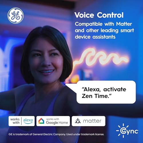 Cync GE A19 LED Smart Light Bulbs, Room Decor Aesthetic Bluetooth and WiFi Color Changing Lights, LED Indoor Light Bulb, Compatible with Alexa and Google (2 Pack)