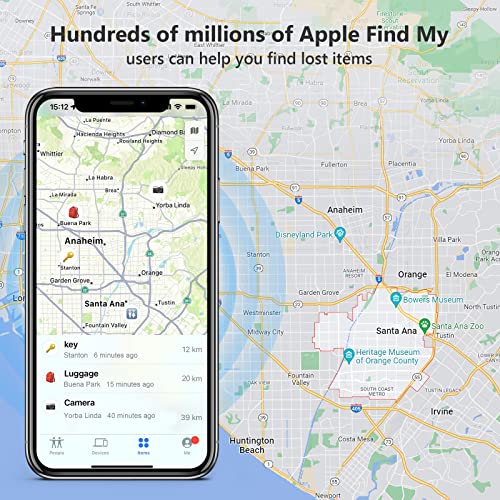[Apple MFi Certified] VOCOlinc Air Tracker Tags 4 Pack Black, Smart Key Finder Work with Apple Find My APP (iOS Only,Not for Android), Item Locator for Luggage Suitcases/Bag/Wallet,Replaceable Battery