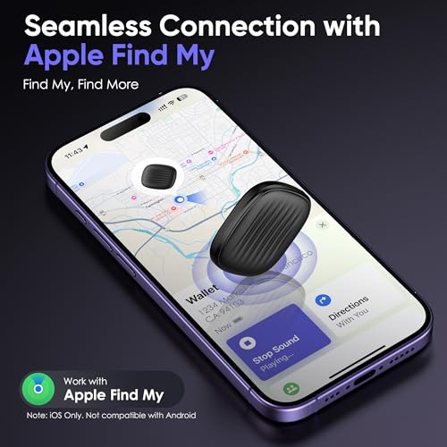 Air Tracker Tags-4 Pack: Bluetooth Tracker Work with Apple Find My (iOS only), Smart Tag Keys Finder Tracking Tags and Item Locator for Luggage Tracker, Bags, Wallet, Travel