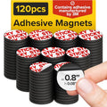 Peel-&-Stick Flexible Adhesive Magnets - 120 Magnetic Dots for Office Supplies, Whiteboard, Crafts, Fridge, & School Projects