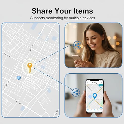 4 Pack Tracker Tags Item Finder [Apple MFi Certified]Works with Apple Find My (iOS Only) Air Bluetooth Smart Tag with Waterproof Replaceable Battery Worldwide Tracking for Key Wallet Bike Luggage Pets