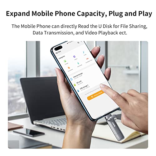 SSK 128GB Dual USB C Flash Drive,2-in-1 Type C+ USB A 3.2 Gen2 Solid State Thumb Drive,Speed Up to 550MB/s Memory Stick Data Storage for iPhone 15,Thunderbolt 3, Android Phone,Tablet,Laptop