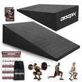 Squat Wedge Block, 2 Pcs Non-slip Heel Elevated Squat Wedge for Weightlifting Workout with Storage & Training Poster, Slant Board for Squats to Improve Squat Mobility Balance & Strength Performance