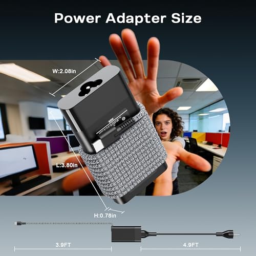 Slim 65W USB C Laptop Charger Compatible with HP Spectre x360, Envy, Elitebook x360, Omnibook, Pavilion, Chromebook, Elite x2 Travel Type C Power Cord Ac Adapter