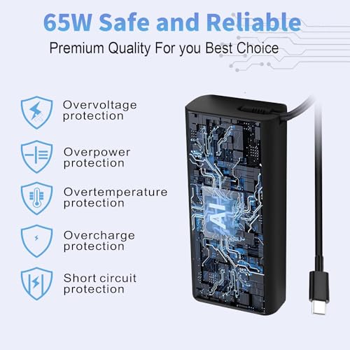 New 65W USB C Laptop Charger for Dell Laptop Charger,Dell USB C Charger for Dell Latitude 3340 3440 3540 5420 5430 5440 5520 7430 7420 7440,XPS 13 9360,Chromebook 3100 Type C AC Power Adapter Cord