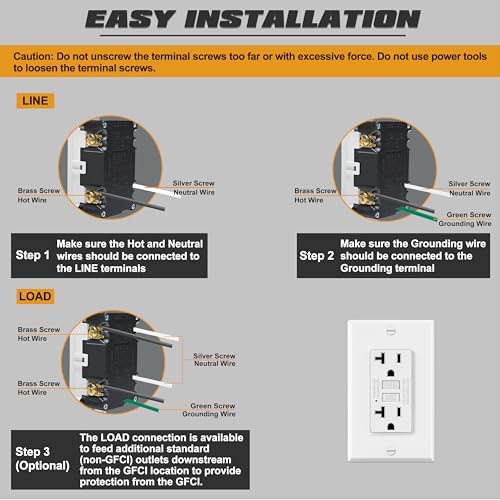ELECTECK 6 Pack GFCI Outlets 20 Amp, Non-Tamper Resistant, Decor GFI Receptacles with LED Indicator, Ground Fault Circuit Interrupter, Wallplate Included, ETL Listed, White
