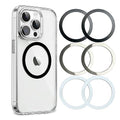 Universal Metal Rings Compatible with Magsafe Sticker,Magnetic Ring for Phone Cases & Wireless Charging, 6 Pack (2 Black,2 White & 2 Silver)